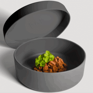 ne&no® Silikon-Futternapf mit Deckel für Hunde & Katzen, dunkelgrau